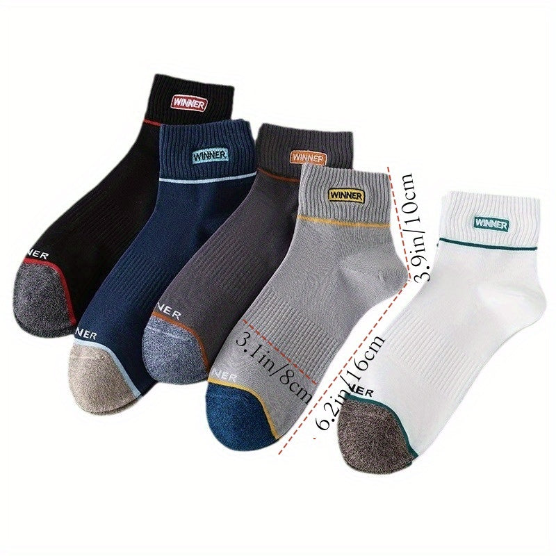 5pairs Men's Athletic Ankle Socks
