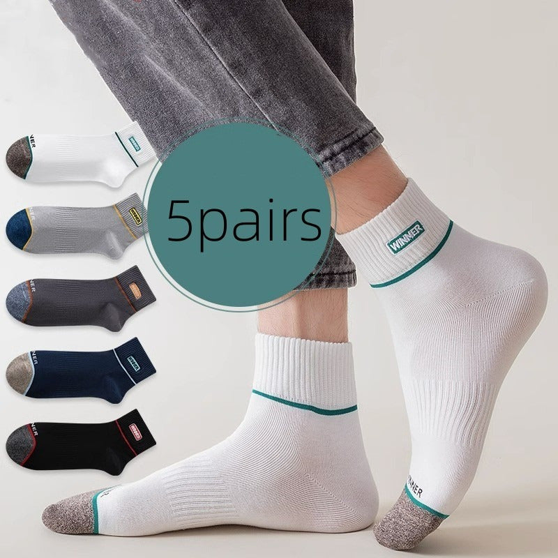 5pairs Men's Athletic Ankle Socks