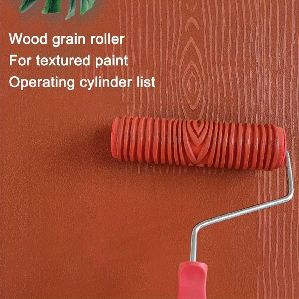 Rubber Wood Grain Paint Roller DIY Texture Pigment Wall Painting Roller