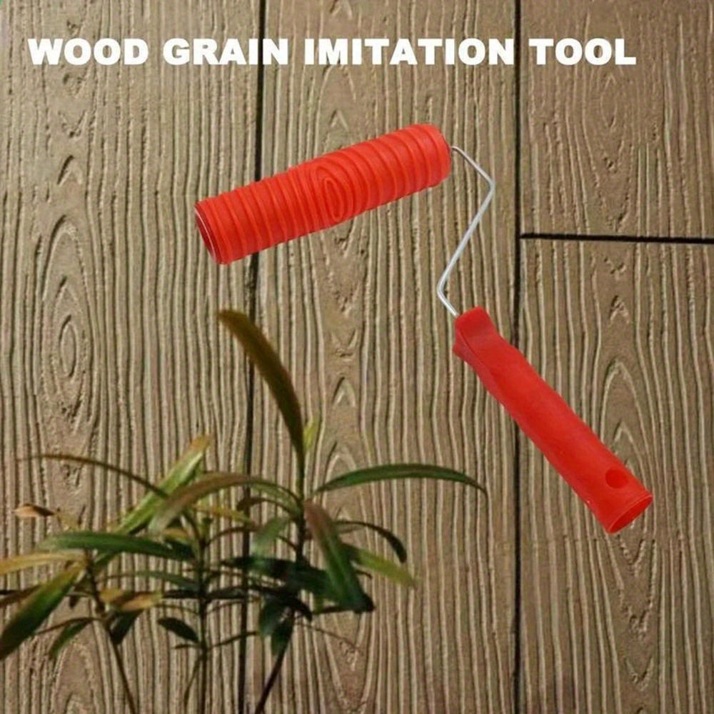 Rubber Wood Grain Paint Roller DIY Texture Pigment Wall Painting Roller