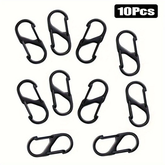10pcs S-shaped Hook Buckle Keychain For Camping Hiking