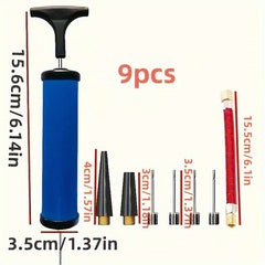 Portable Ball Pump Kit 9pcs Set With Needle Durable Air Pump
