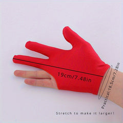Embroidered 3 Finger Billiard Gloves for Training and Competition