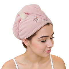 Coral Fleece Hair Drying Cap Soft Quick Drying Towel Cap