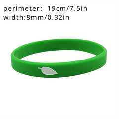 3pcs Green Silicone Wristband Leaves Bracelet