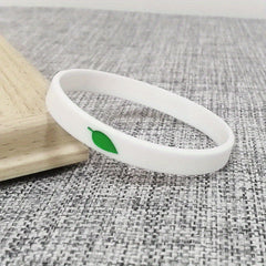 3pcs Green Silicone Wristband Leaves Bracelet