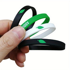 3pcs Green Silicone Wristband Leaves Bracelet