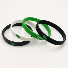3pcs Green Silicone Wristband Leaves Bracelet