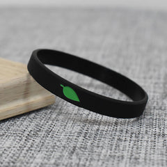 3pcs Green Silicone Wristband Leaves Bracelet