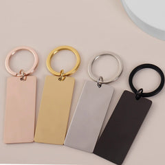 Stainless Steel Square Round Key Chain DIY Jewelry Making
