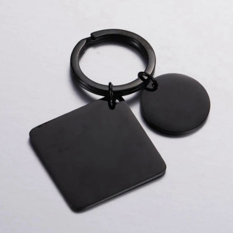 Stainless Steel Square Round Key Chain DIY Jewelry Making