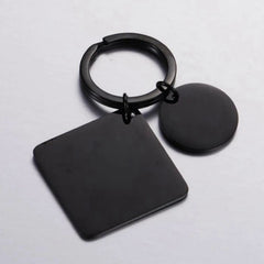 Stainless Steel Square Round Key Chain DIY Jewelry Making