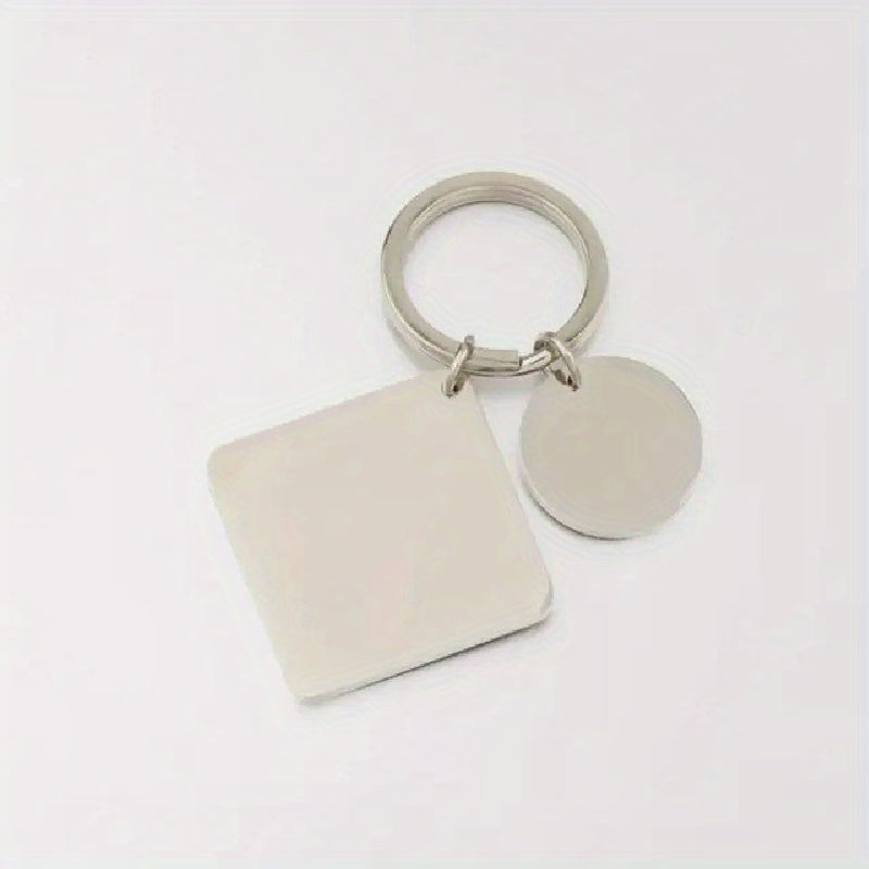 Stainless Steel Square Round Key Chain DIY Jewelry Making