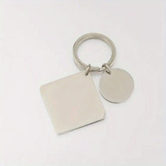 Stainless Steel Square Round Key Chain DIY Jewelry Making
