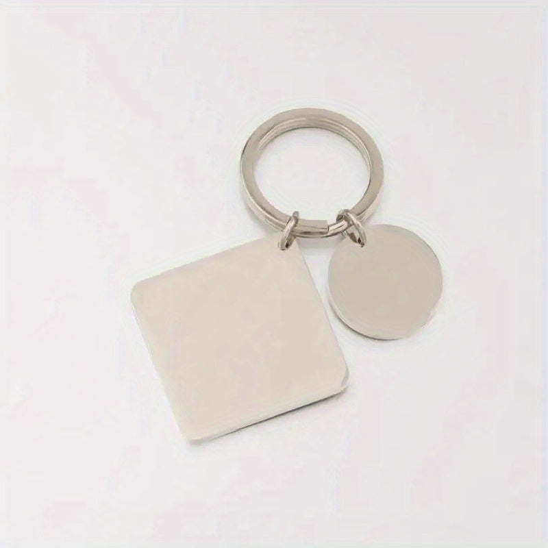 Stainless Steel Square Round Key Chain DIY Jewelry Making