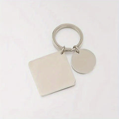Stainless Steel Square Round Key Chain DIY Jewelry Making