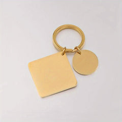 Stainless Steel Square Round Key Chain DIY Jewelry Making