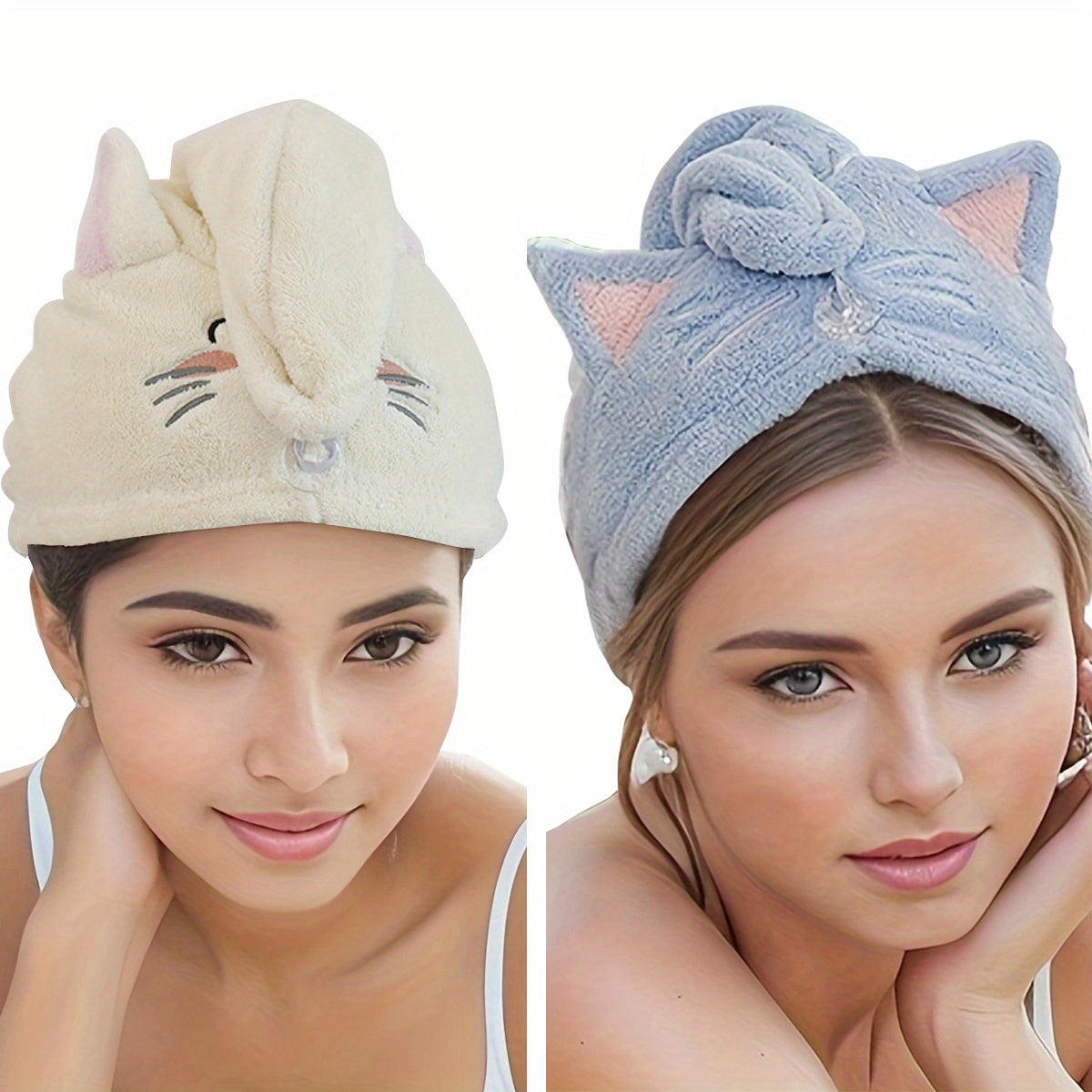 Coral Fleece Hair Drying Cap Soft Quick Drying Towel Cap