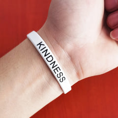 Inspirational Silicone Bracelet Set - 5pcs Lettering Patterns