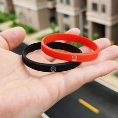 3pcs Smile Face Silicone Bracelet Wristband Hand Ring