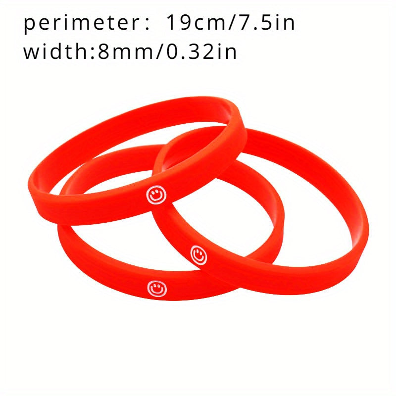 3pcs Smile Face Silicone Bracelet Wristband Hand Ring