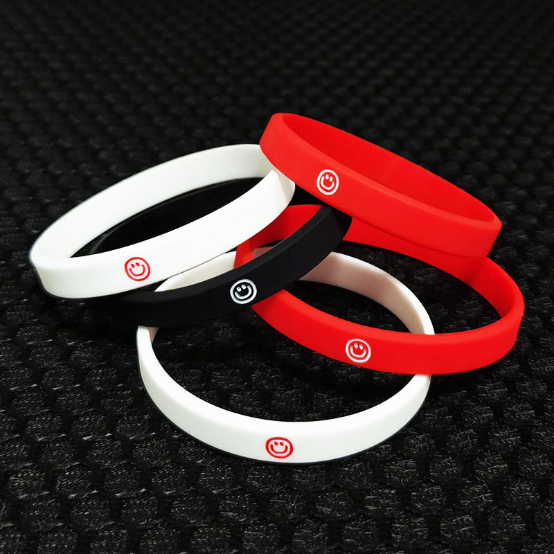 3pcs Smile Face Silicone Bracelet Wristband Hand Ring