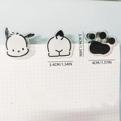 3pcs Cartoon Dog Binding Clips Multifunctional Paper Folder