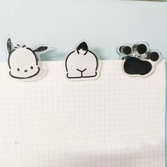 3pcs Cartoon Dog Binding Clips Multifunctional Paper Folder