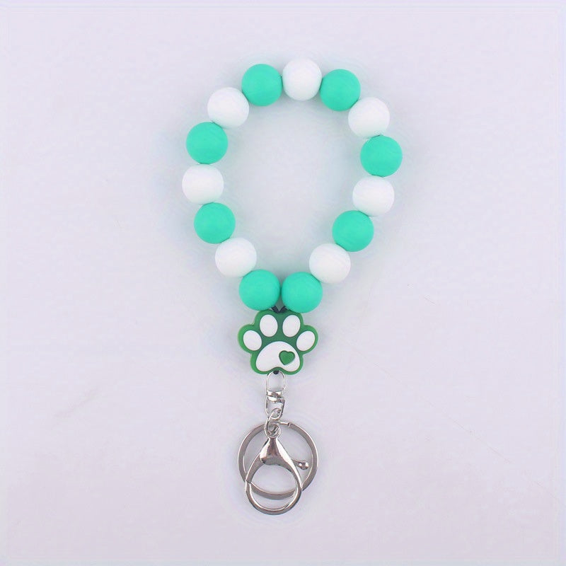 Silicone Dog Paw Bracelet Keychain DIY Decoration