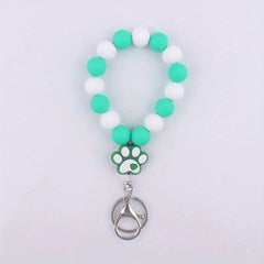 Silicone Dog Paw Bracelet Keychain DIY Decoration