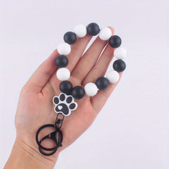 Silicone Dog Paw Bracelet Keychain DIY Decoration