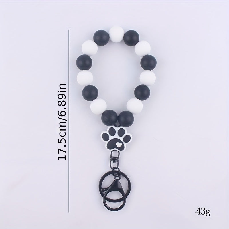 Silicone Dog Paw Bracelet Keychain DIY Decoration
