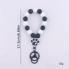 Silicone Dog Paw Bracelet Keychain DIY Decoration