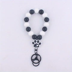 Silicone Dog Paw Bracelet Keychain DIY Decoration