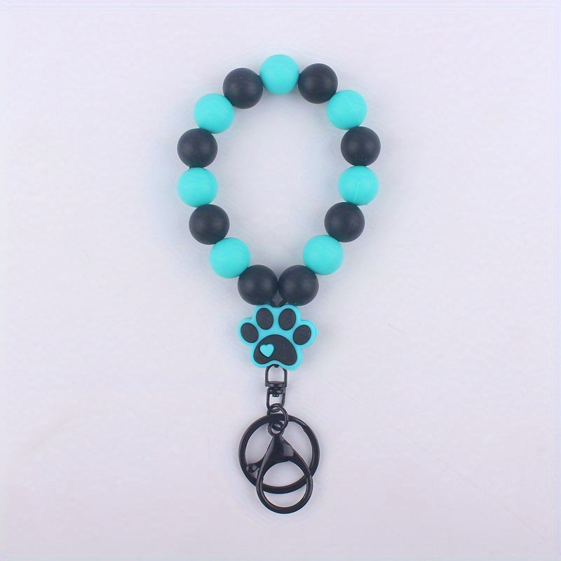 Silicone Dog Paw Bracelet Keychain DIY Decoration