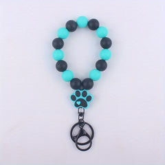 Silicone Dog Paw Bracelet Keychain DIY Decoration