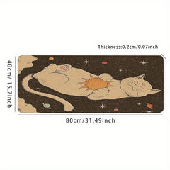 Cute Cat Mouse Pad with Planet Design Desk Protector