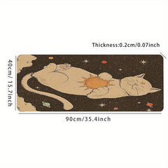 Cute Cat Mouse Pad with Planet Design Desk Protector