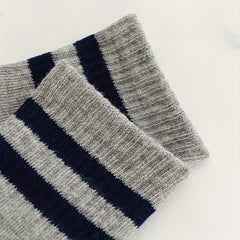 5 Pairs Boy's Crew Socks Cotton Blend All Seasons Wearing