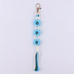 Hand woven Flower Pendant Keychain for Keys Backpacks Wallets