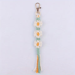 Hand woven Flower Pendant Keychain for Keys Backpacks Wallets