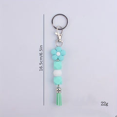 Cartoon Flower Tassel Keychain for Keys Backpacks Wallets