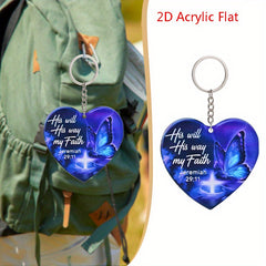 Butterfly Heart Shaped Acrylic Keychain Decoration Pendant