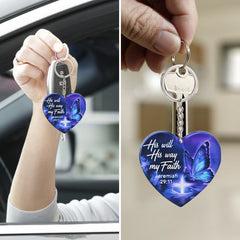 Butterfly Heart Shaped Acrylic Keychain Decoration Pendant