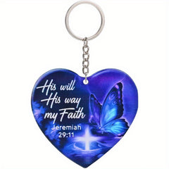 Butterfly Heart Shaped Acrylic Keychain Decoration Pendant