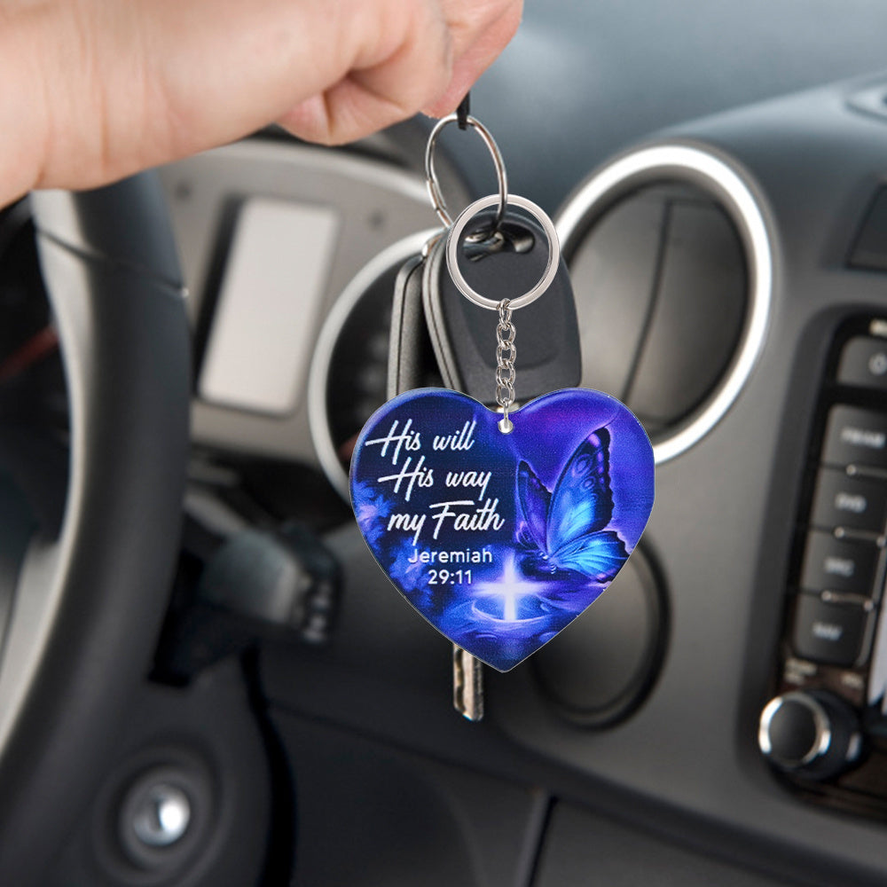 Butterfly Heart Shaped Acrylic Keychain Decoration Pendant