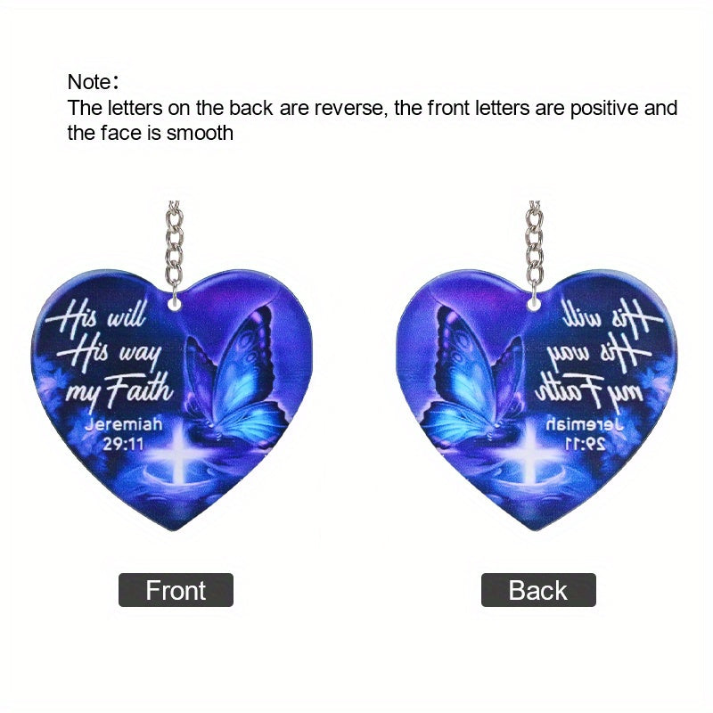 Butterfly Heart Shaped Acrylic Keychain Decoration Pendant