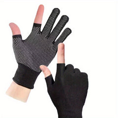 Men's Outdoor Half Finger Sunscreen Gloves Non Slip Touch Screen