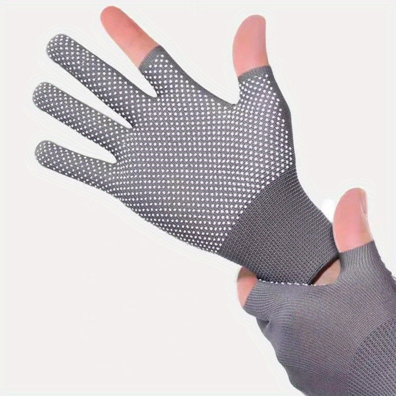 Men's Outdoor Half Finger Sunscreen Gloves Non Slip Touch Screen