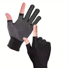 Men's Outdoor Half Finger Sunscreen Gloves Non Slip Touch Screen